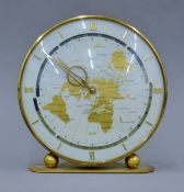 A mid 20th century Kundo mechanical world time zone clock made in Western Germany by Kieninger and