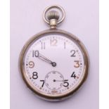 A military pocket watch, the reverse stamped G.S.T.P.268531. 5 cm diameter.