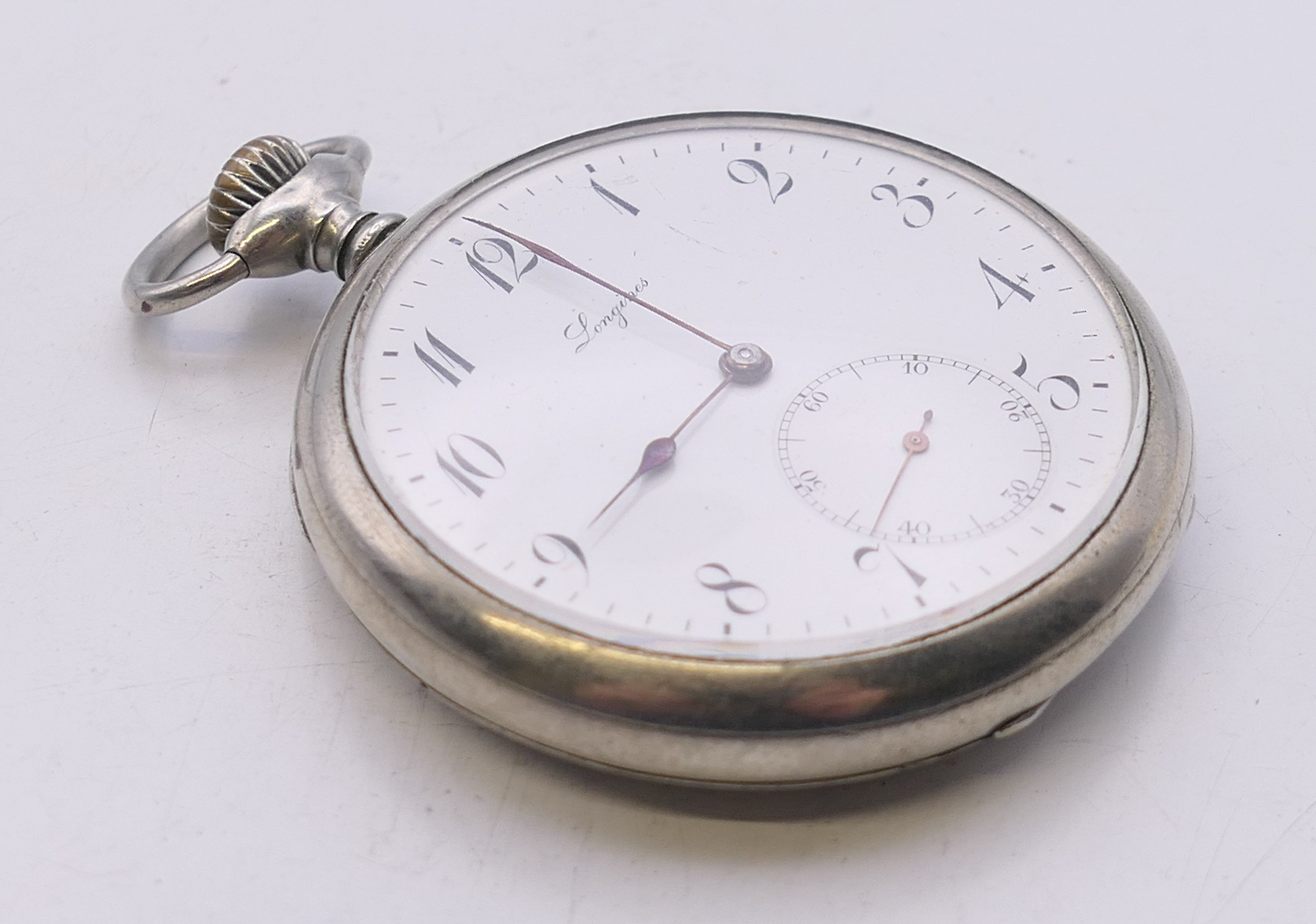 A Longines gentleman's pocket watch. 5 cm diameter. - Image 2 of 9