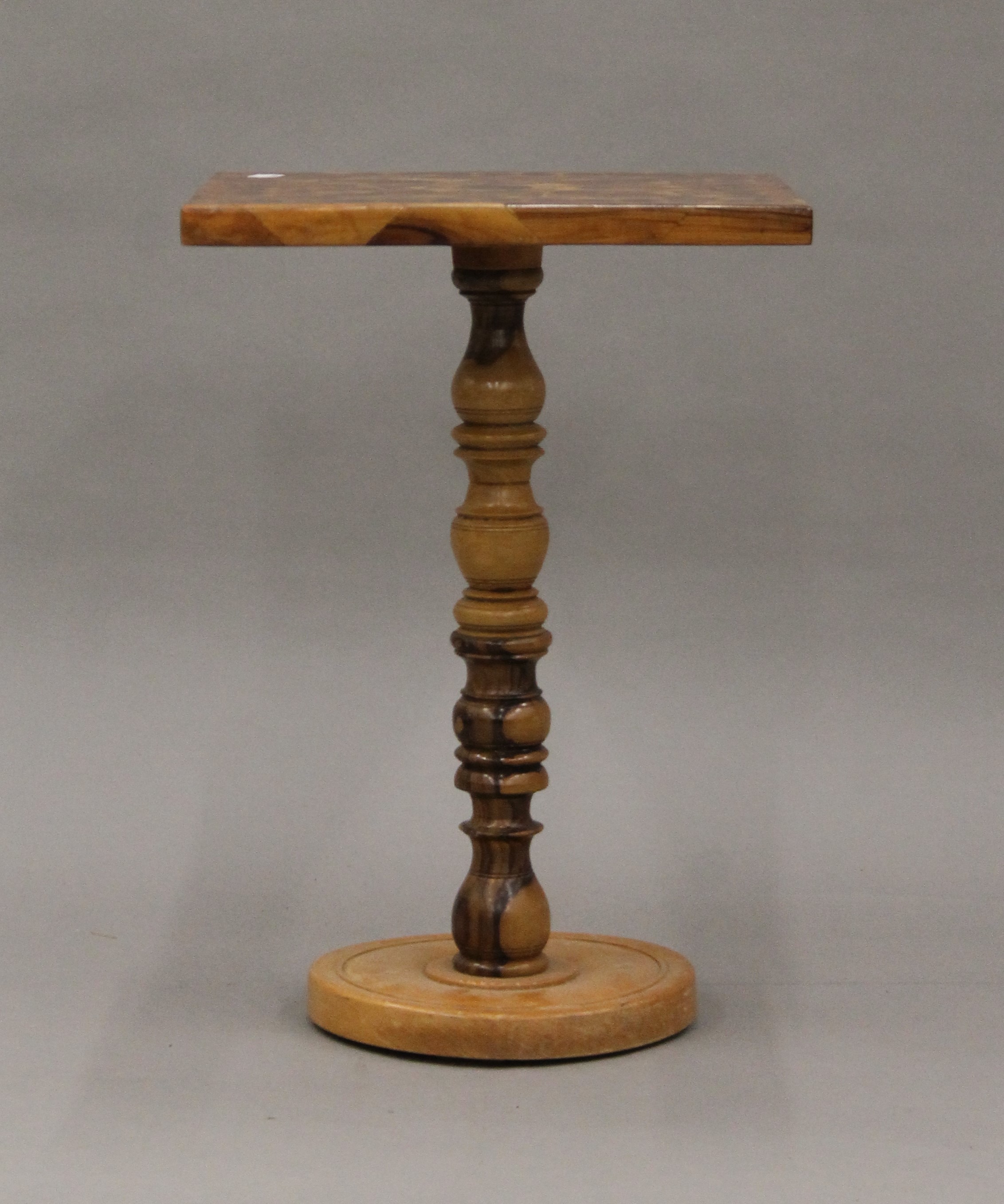 A pair of inlaid side tables. 47 cm high, each top 29 x 33.5 cm. - Image 3 of 5