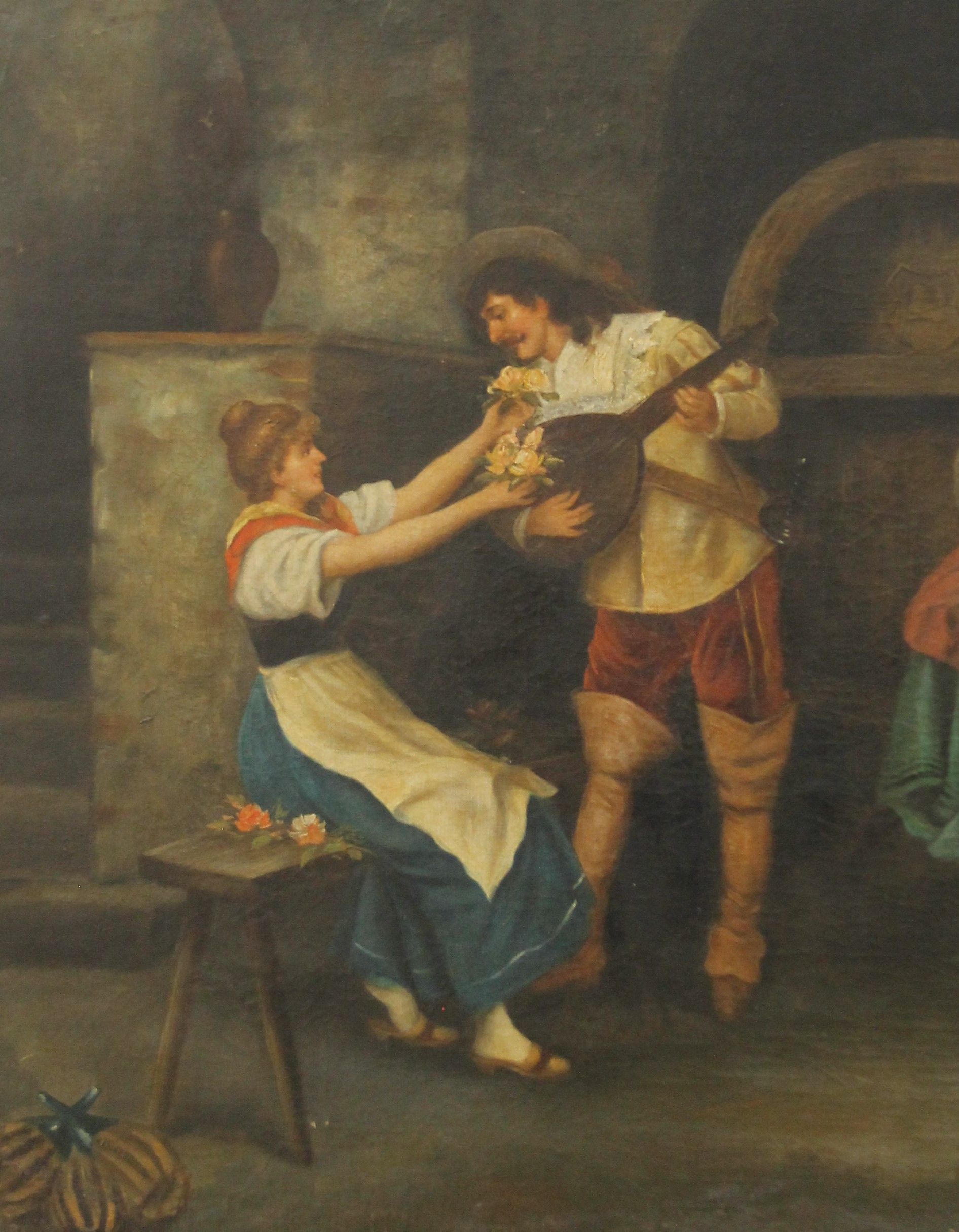 SPANISH SCHOOL (19th century), Tavern Scene, oil on canvas. 78.5 x 56.5 cm. - Image 2 of 5