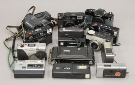 A quantity of assorted film cameras.