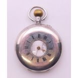 A gentleman's 935 silver half hunter pocket watch, the dial inscribed Imperial Cooke and Kelvey,