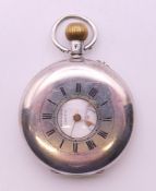 A gentleman's 935 silver half hunter pocket watch, the dial inscribed Imperial Cooke and Kelvey,