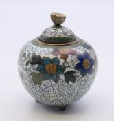 A small cloisonne censer. 6 cm high.