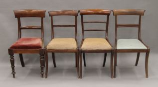 Four similar 19th century mahogany bar back chairs. Each approximately 45 cm wide.