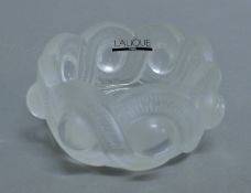 A Lalique glass bowl. 9 cm diameter.