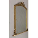 A 19th century gilt framed over mantle mirror. 142 cm high x 128 cm wide.