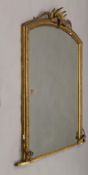 A 19th century gilt framed over mantle mirror. 142 cm high x 128 cm wide.