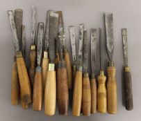 Seventeen Addis Prize Medal carving chisels (large sweeps).