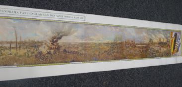 A First World War in colour panoramic poster, depicting Ypres etc. approximately 350 cms long.