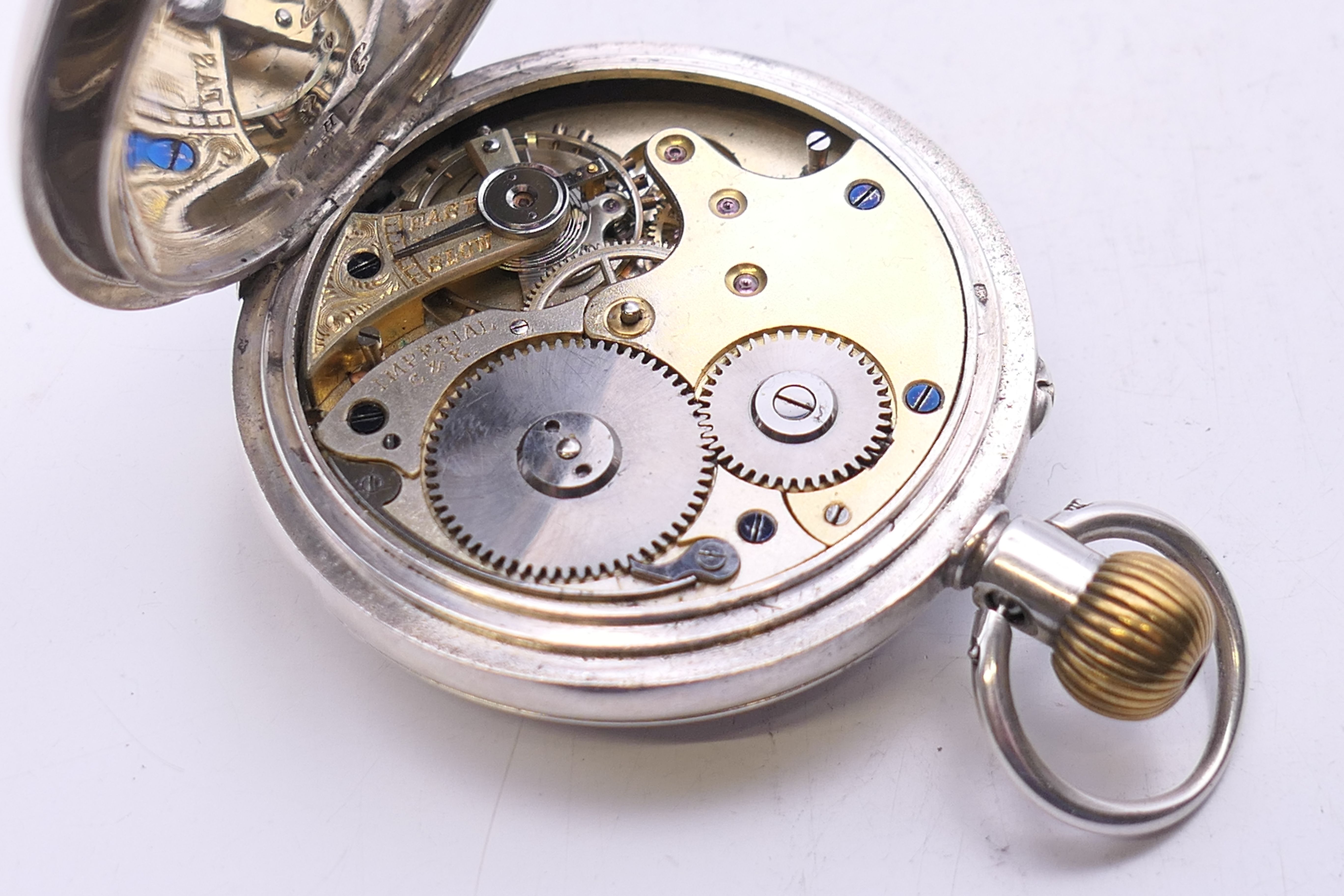 A gentleman's 935 silver half hunter pocket watch, the dial inscribed Imperial Cooke and Kelvey, - Image 8 of 8