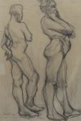 Manner of JULES PASCIN (1885-1930) Bulgarian, Nude Study, pencil, framed and glazed. 29.5 x 44 cm.