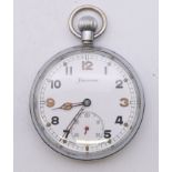 A Helvetia military pocket watch, the reverse stamped GS/TP P59849. 5 cm diameter.