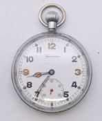 A Helvetia military pocket watch, the reverse stamped GS/TP P59849. 5 cm diameter.