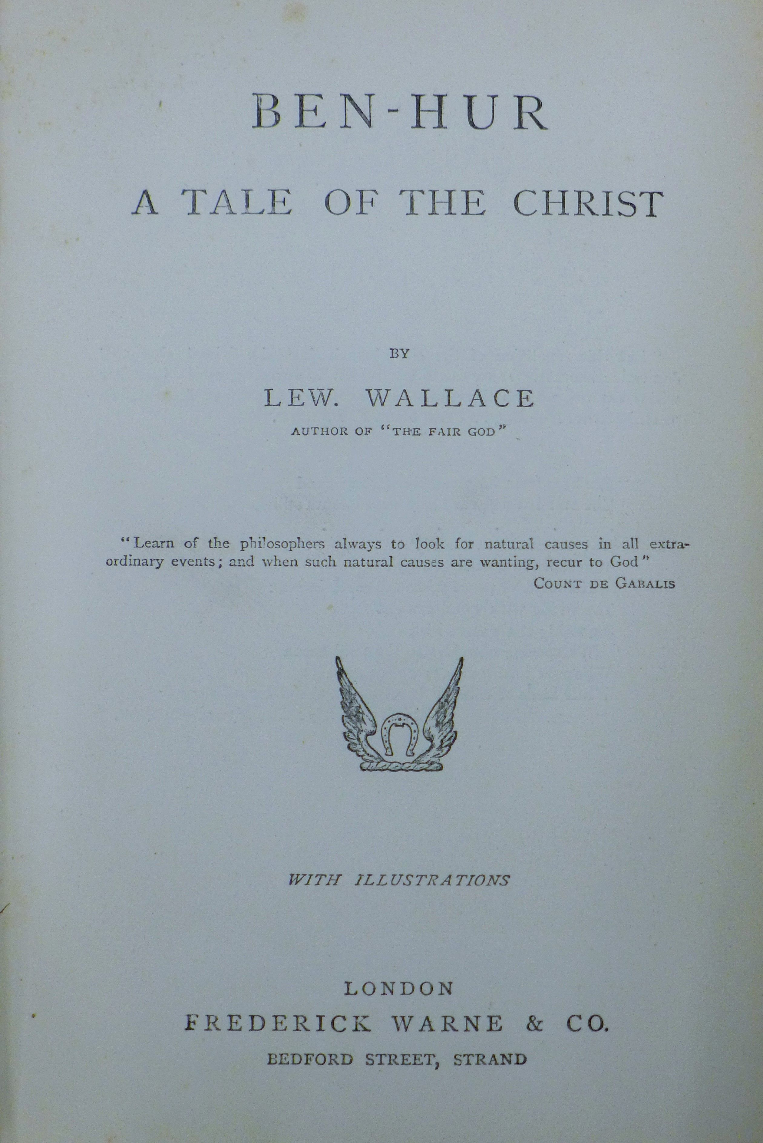 Lew Wallace, Ben-Hur - A Tale of the Christ, 1st edition. - Image 4 of 8