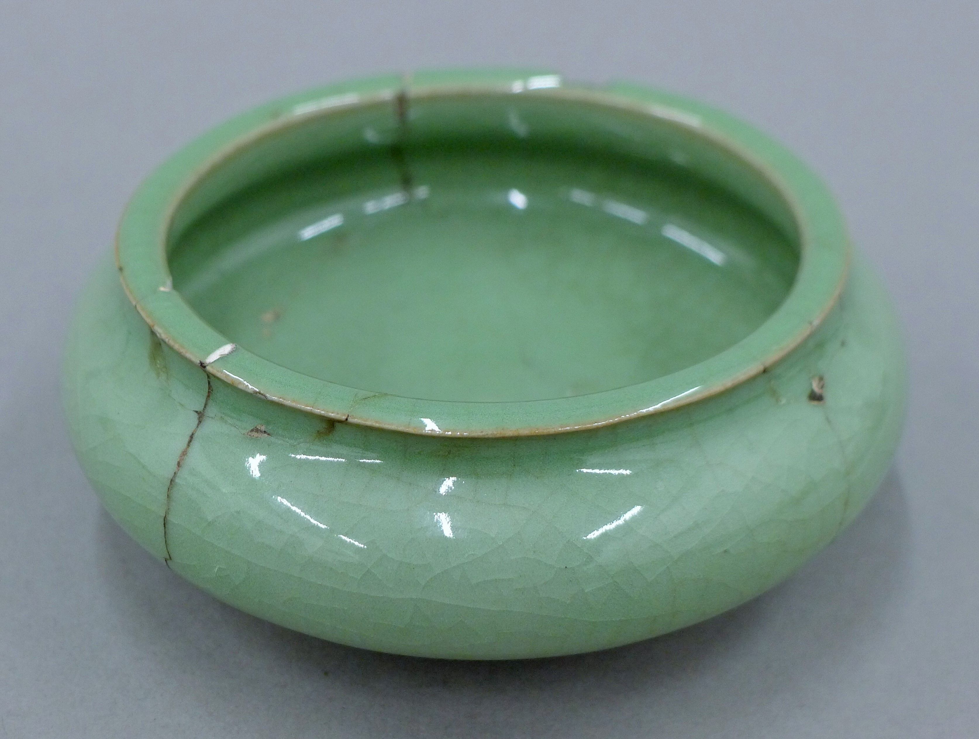 A small Chinese crackleware porcelain square form brush washer, - Image 6 of 11