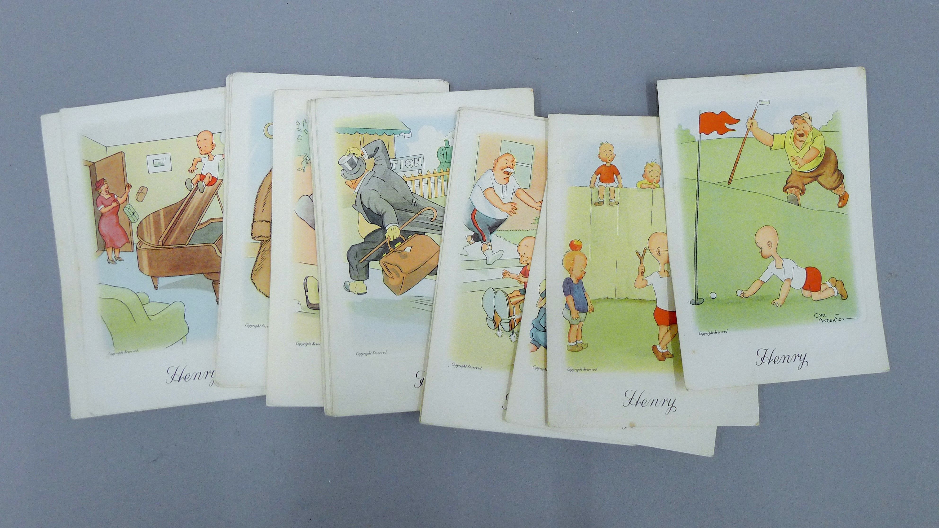 A quantity of Kensitas "Henry" cards by Carl Anderson. 10 x 14.5 cm .