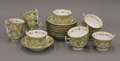 A quantity of 19th century gilt decorated porcelain tea and coffee wares.