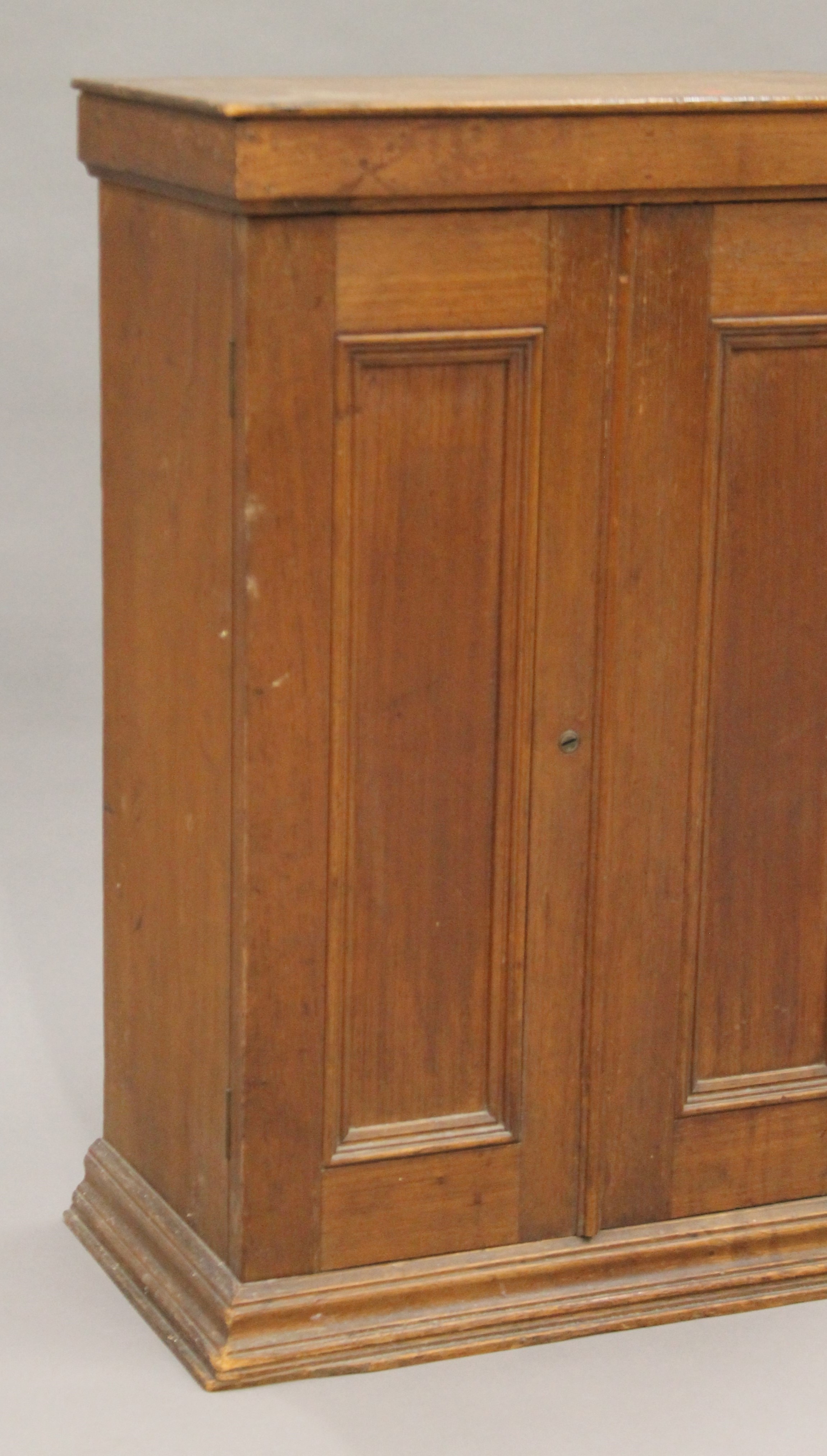 A late 19th century small walnut two-door cupboard. 45 cm wide x 66.5 cm high x 25.5 cm deep. - Image 3 of 8