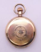 A Waltham gentleman's gold plated full hunter pocket watch. 5 cm diameter.