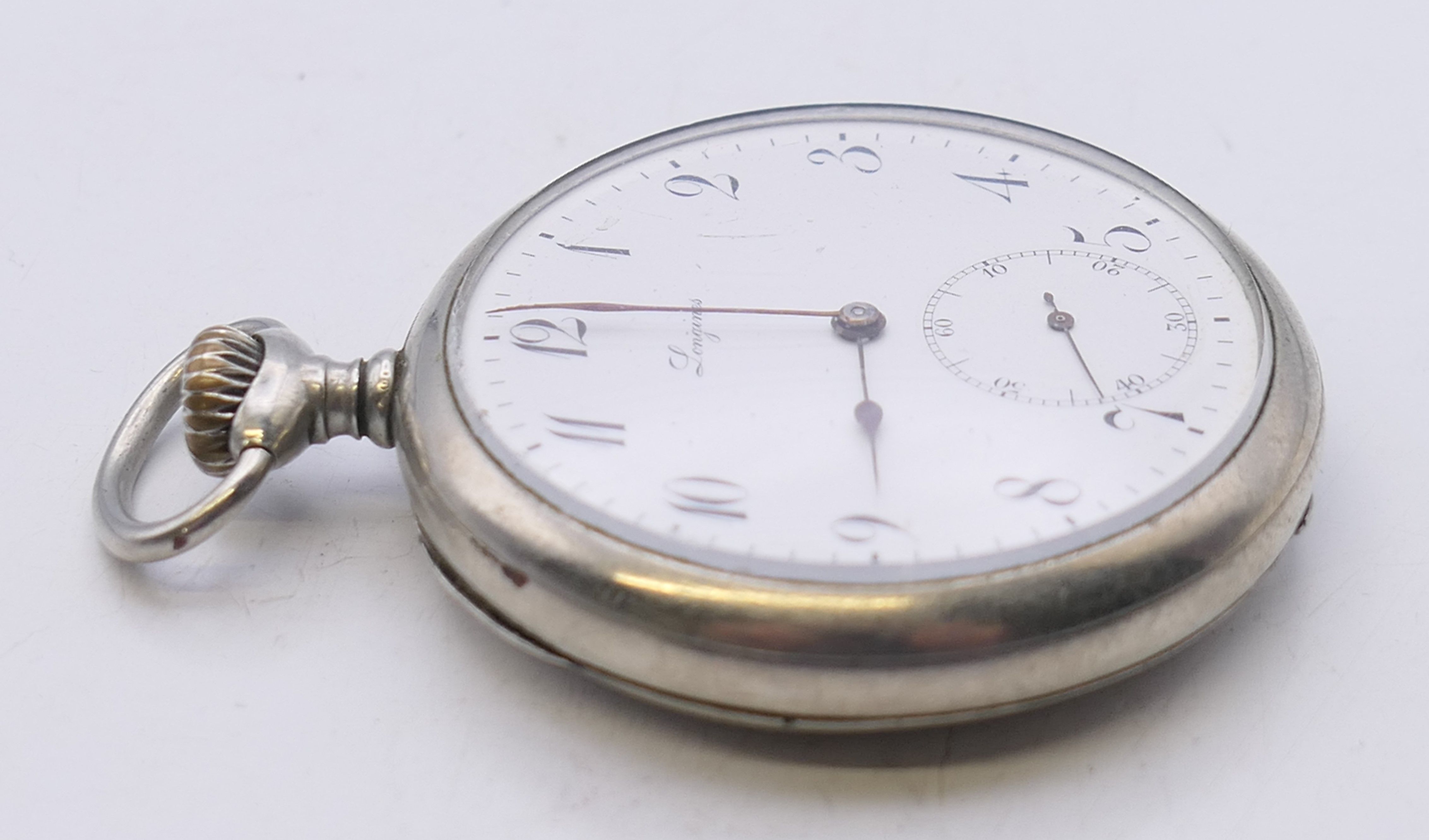 A Longines gentleman's pocket watch. 5 cm diameter. - Image 3 of 9