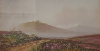 DOUGLAS PINDER, Yes Tor and Taw Marsh, Dartmoor (a pair), watercolour, framed and glazed.