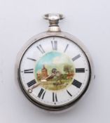 A silver pair-cased pocket watch, hallmarked for London 1831,