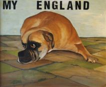 "My England", oil on board, framed. 59.5 x 49.5 cm.