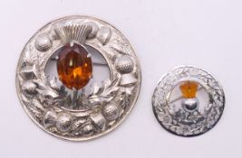Two Scottish brooches. The largest 6.5 cm diameter.