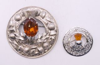 Two Scottish brooches. The largest 6.5 cm diameter.