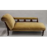 A Victorian upholstered chaise lounge. Approximately 170 cm long, 60 cm deep.