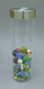A collection of marbles.
