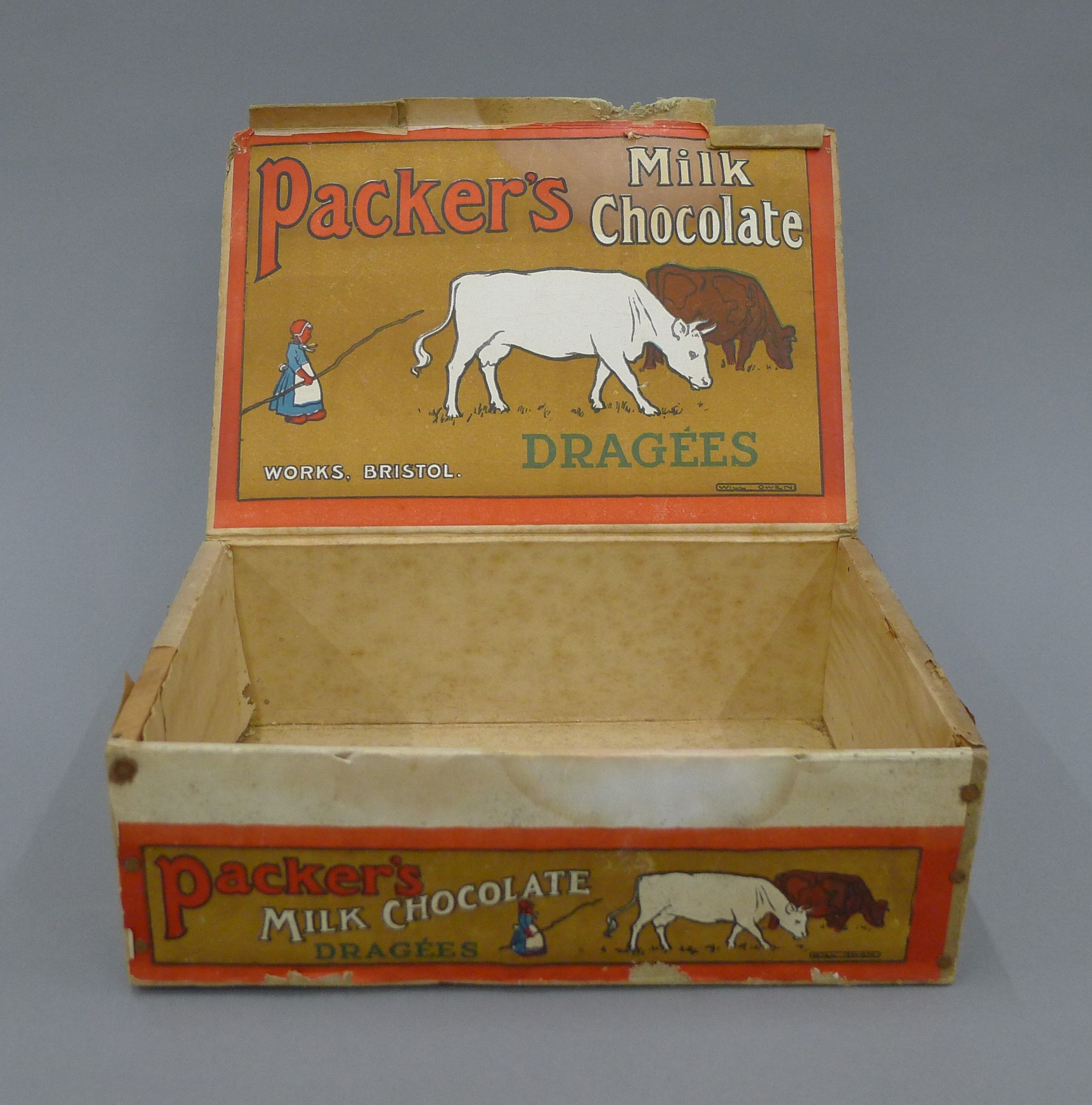 A vintage Packer's milk chocolate box. 27.5 cm long.