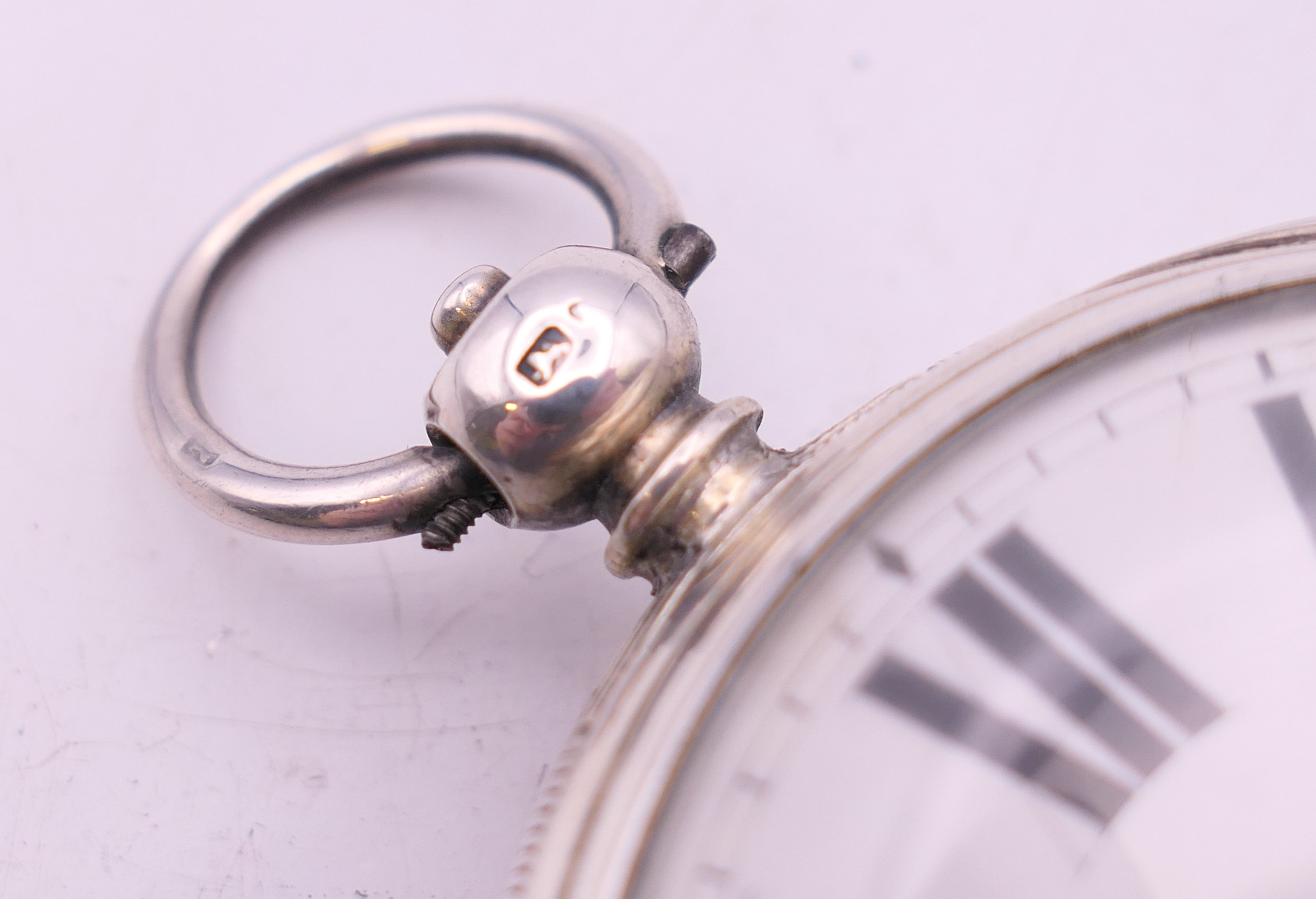 A gentleman's silver pocket watch, hallmarked for London 1874. 5 cm diameter. - Image 3 of 7