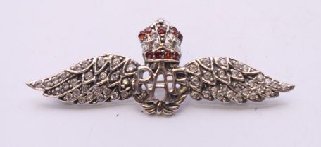 A silver RAF brooch. 5.5 cm wide.