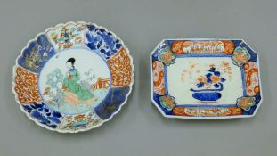 Two Imari plates. The largest 20 cm diameter.