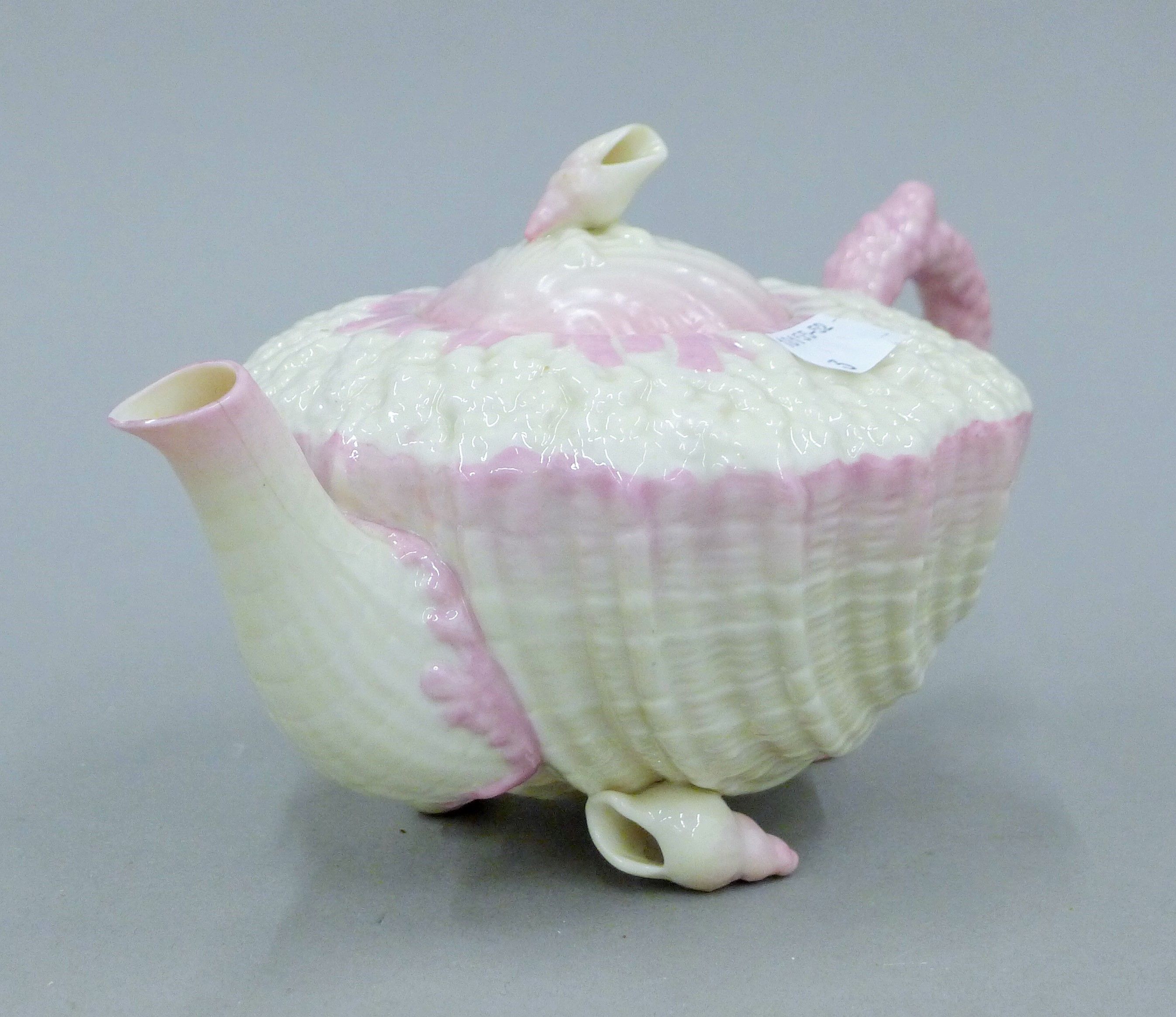 A Belleek porcelain teapot. 20.5 cm long. - Image 3 of 6