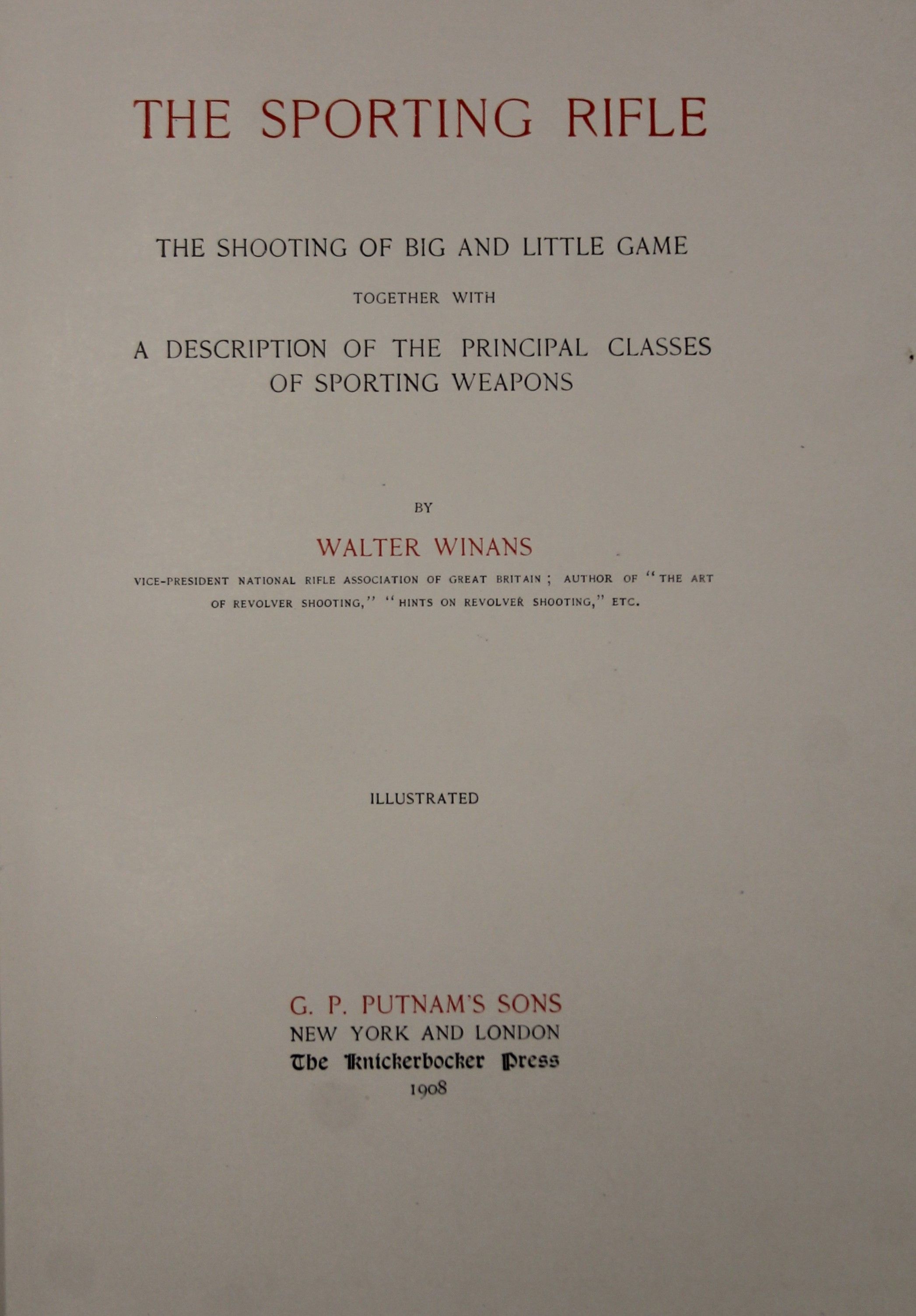 Walter Winans, The Sporting Rifle, 1908. - Image 3 of 6