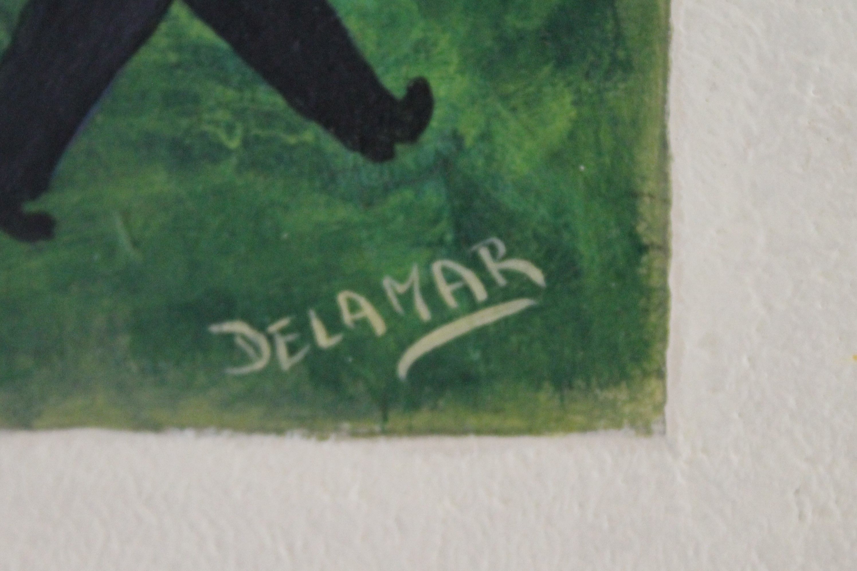 DELAMAR, ERIKA (20th century( British (AR), Ceremony Under the Red Bush, acrylic on board, signed. - Image 3 of 3