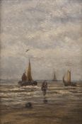 ARTZ, H (late 19th/early 20th Century) Continental, Fishing Boats, oil on panel, signed and framed.