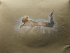 COOK, S (20th Century) British (AR), two nudes, pastel on paper, indistinctly signed.