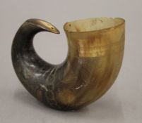 A 19th century etched horn. 11 cm long.