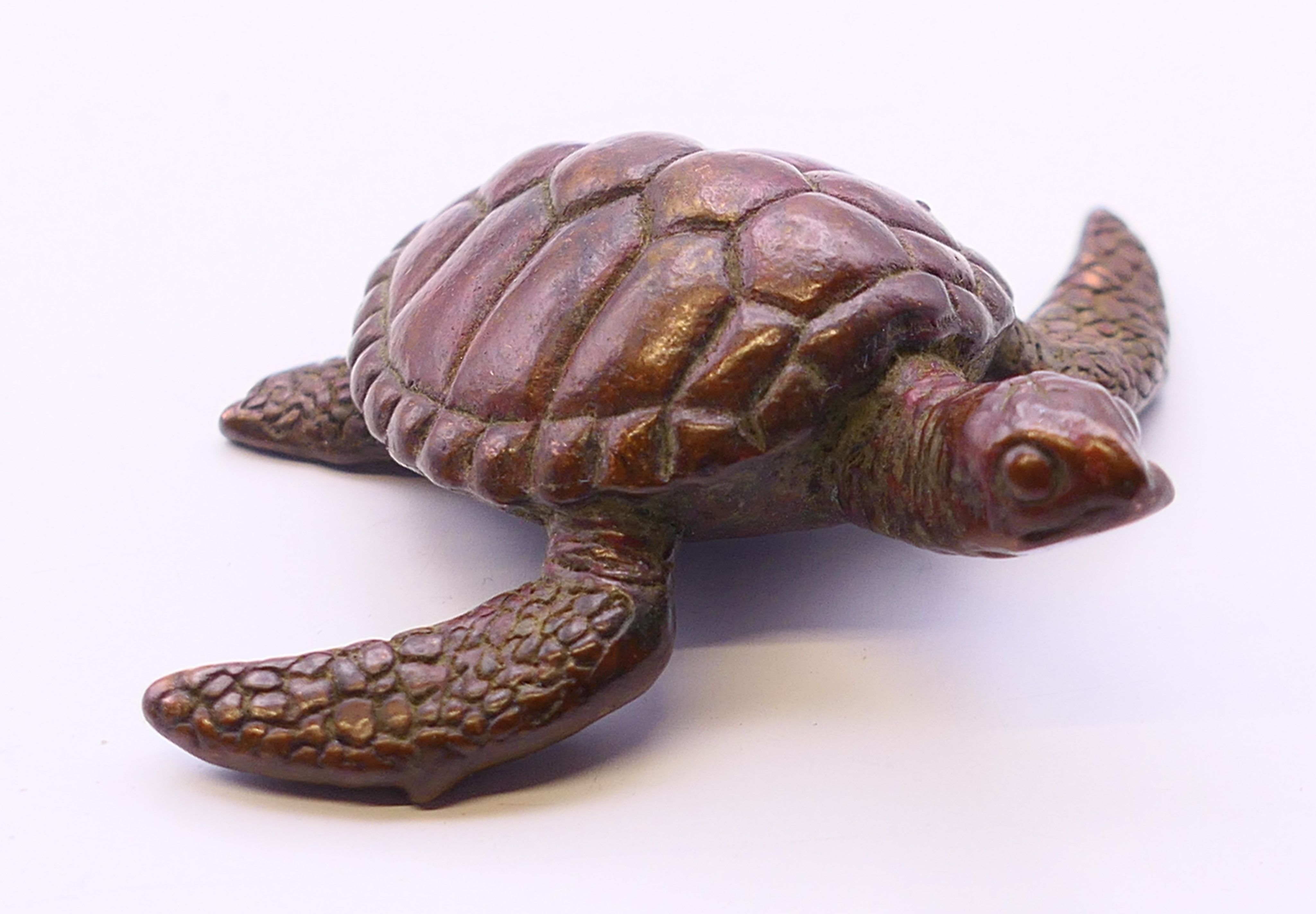 A bronze model of a turtle. 6 cm x 5 cm. - Image 2 of 4