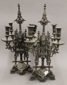 A pair of gothic-style candelabra. 58 cm high.