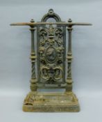 A Victorian cast iron stick stand. 73 cm high.