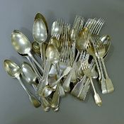 A quantity of various silver flatware. 90.8 troy ounces.