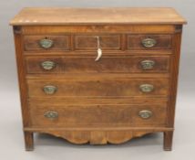A 19th century mahogany chest of drawers. 124 cm wide.