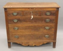 A 19th century mahogany chest of drawers. 124 cm wide.