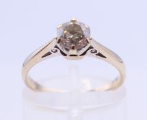 An 18 ct white gold 0.5 carat diamond ring. Ring size K/L.